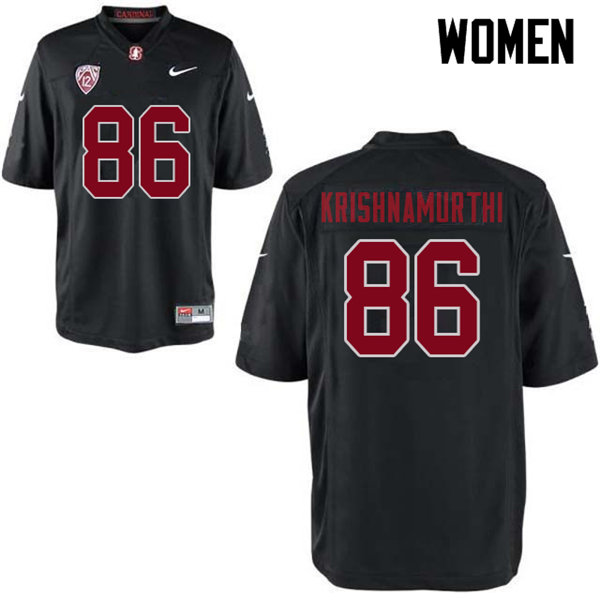 Women #86 Sidhart Krishnamurthi Stanford Cardinal College Football Jerseys Sale-Black - Click Image to Close